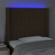 Sötétbarna szövet led-es fejtámla 93x16x118/128 cm