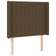 Sötétbarna szövet led-es fejtámla 103x16x118/128 cm