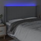 Világosszürke szövet led-es fejtámla 203x16x118/128 cm