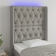 Világosszürke szövet led-es fejtámla 83x16x118/128 cm