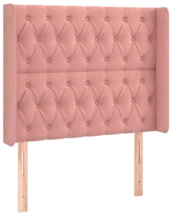 Rózsaszín bársony led-es fejtámla 93x16x118/128 cm