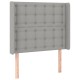 Világosszürke szövet led-es fejtámla 83x16x118/128 cm
