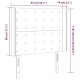 Világosszürke szövet led-es fejtámla 83x16x118/128 cm