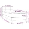 Krémszínű szövet rugós és led-es ágy matraccal 90x200 cm