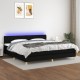 Fekete szövet rugós és led-es ágy matraccal 200x200 cm Fekete szövet rugós és led-es ágy matraccal 200x200 cm