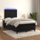 Fekete bársony rugós és led-es ágy matraccal 120x200 cm