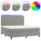 Világosszürke bársony rugós és led-es ágy matraccal 180x200 cm Világosszürke bársony rugós és led-es ágy matraccal 180x200 cm