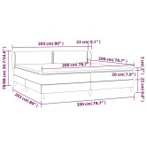 Sötétkék bársony rugós ágy matraccal 200x200 cm