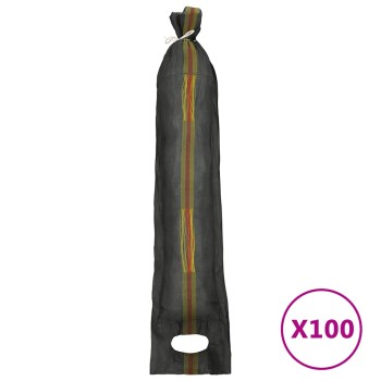 100 db sötétzöld hdpe homokzsák 103 x 25 cm