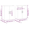 2 db betonszürke faliszekrény 69,5 x 34 x 90 cm