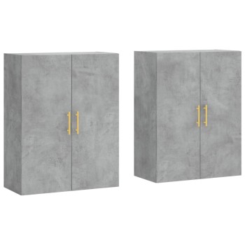 2 db betonszürke faliszekrény 69,5 x 34 x 90 cm