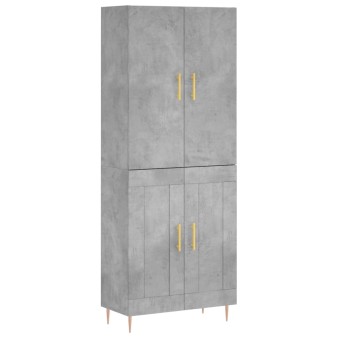 Betonszürke szerelt fa magasszekrény 69,5 x 34 x 180 cm