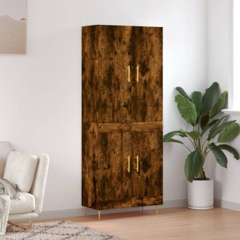 Füstös tölgy színű szerelt fa magasszekrény 69,5 x 34 x 180 cm