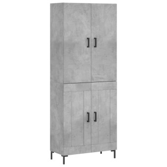 Betonszürke szerelt fa magasszekrény 69,5 x 34 x 180 cm