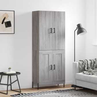 Szürke sonoma szerelt fa magasszekrény 69,5 x 34 x 180 cm