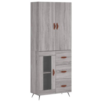 Szürke sonoma szerelt fa magasszekrény 69,5 x 34 x 180 cm