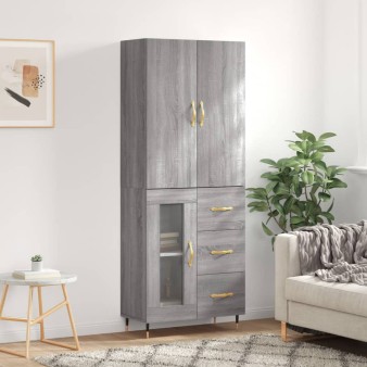 Szürke sonoma szerelt fa magasszekrény 69,5 x 34 x 180 cm