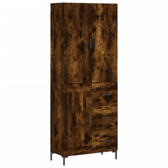 Füstös tölgy színű szerelt fa magasszekrény 69,5 x 34 x 180 cm
