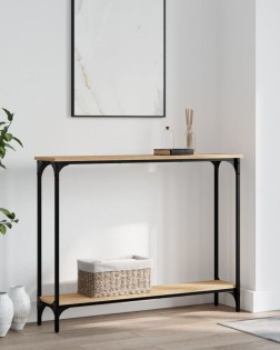 Sonoma tölgy színű szerelt fa dohányzóasztal 100 x 22,5 x 75 cm