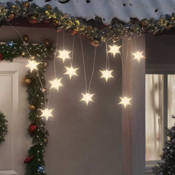 10 db fehér karácsonyi lámpa led-del 10 cm