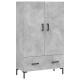 Betonszürke szerelt fa magasszekrény 69,5 x 31 x 115 cm