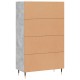 Betonszürke szerelt fa magasszekrény 69,5 x 31 x 115 cm