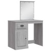 Szürke sonoma fésülködőasztal led-lámpákkal 90x42x132,5 cm