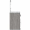 Szürke sonoma fésülködőasztal led-lámpákkal 90x42x132,5 cm