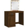 Világosbarna tölgy fésülködőasztal led-lámpákkal 90x42x132,5 cm