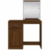 Világosbarna tölgy fésülködőasztal led-lámpákkal 90x42x132,5 cm