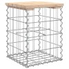 Tömör fenyőfa gabion kerti pad 33x31x42 cm
