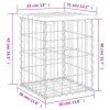 Tömör fenyőfa gabion kerti pad 33x31x42 cm