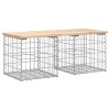 Tömör fenyőfa gabion kerti pad 103x44x42 cm