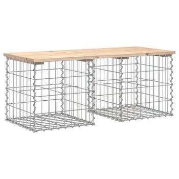 Tömör fenyőfa gabion kerti pad 103x44x42 cm