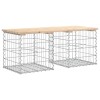 Tömör fenyőfa gabion kerti pad 103x44x42 cm