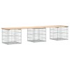 Tömör fenyőfa gabion kerti pad 203x44x42 cm