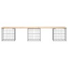 Tömör fenyőfa gabion kerti pad 203x44x42 cm
