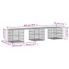 Tömör fenyőfa gabion kerti pad 203x44x42 cm