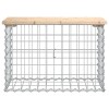 Tömör fenyőfa gabion kerti pad 63x31,5x42 cm