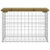 Tömör impergnált fenyőfa gabion kerti pad 63 x 31,5 x 42 cm