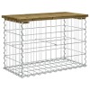Tömör impergnált fenyőfa gabion kerti pad 63 x 31,5 x 42 cm