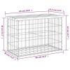 Tömör impergnált fenyőfa gabion kerti pad 63 x 31,5 x 42 cm