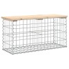 Tömör fenyőfa gabion kerti pad 83x31,5x42 cm