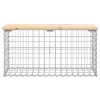 Tömör fenyőfa gabion kerti pad 83x31,5x42 cm