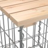 Tömör fenyőfa gabion kerti pad 83x31,5x42 cm