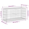 Tömör fenyőfa gabion kerti pad 83x31,5x42 cm