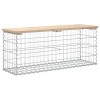 Tömör fenyőfa gabion kerti pad 103x31,5x42 cm