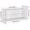 Tömör fenyőfa gabion kerti pad 103x31,5x42 cm