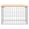 Tömör fenyőfa gabion kerti pad 63x44x42 cm