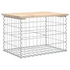 Tömör fenyőfa gabion kerti pad 63x44x42 cm